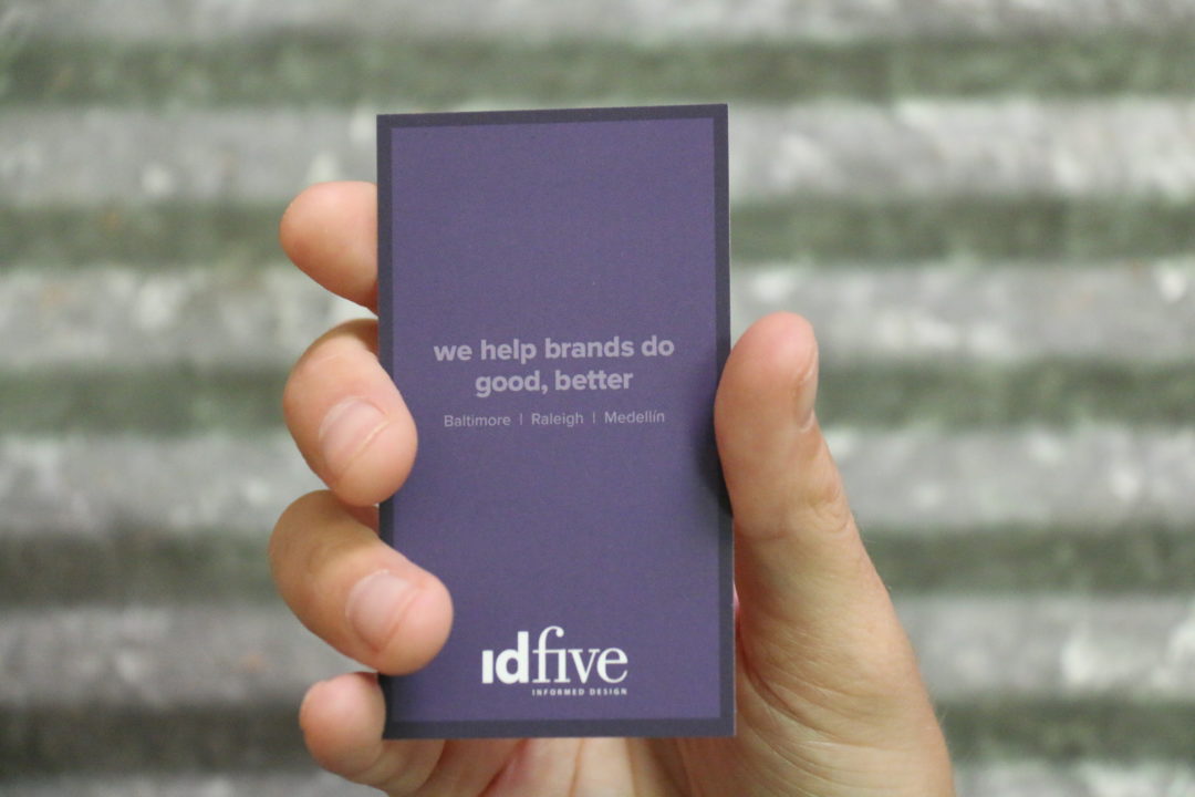 purple idfive business card