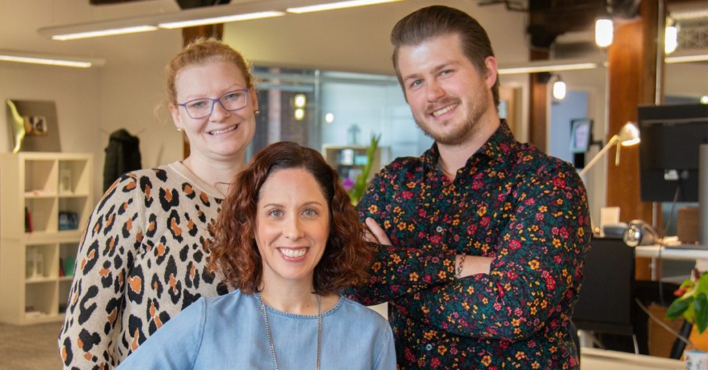 From left to right: Senior Media Strategist Tracy O'Hare, Lead Media Strategist Jill Sprague, and Senior Media Strategist John Love