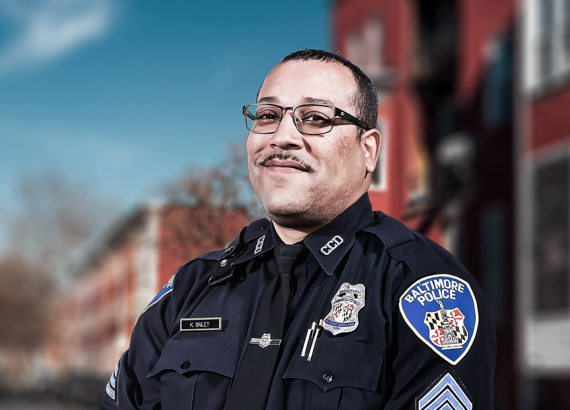 Male Baltimore Police officer in uniform
