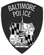 black and white Baltimore Police logo