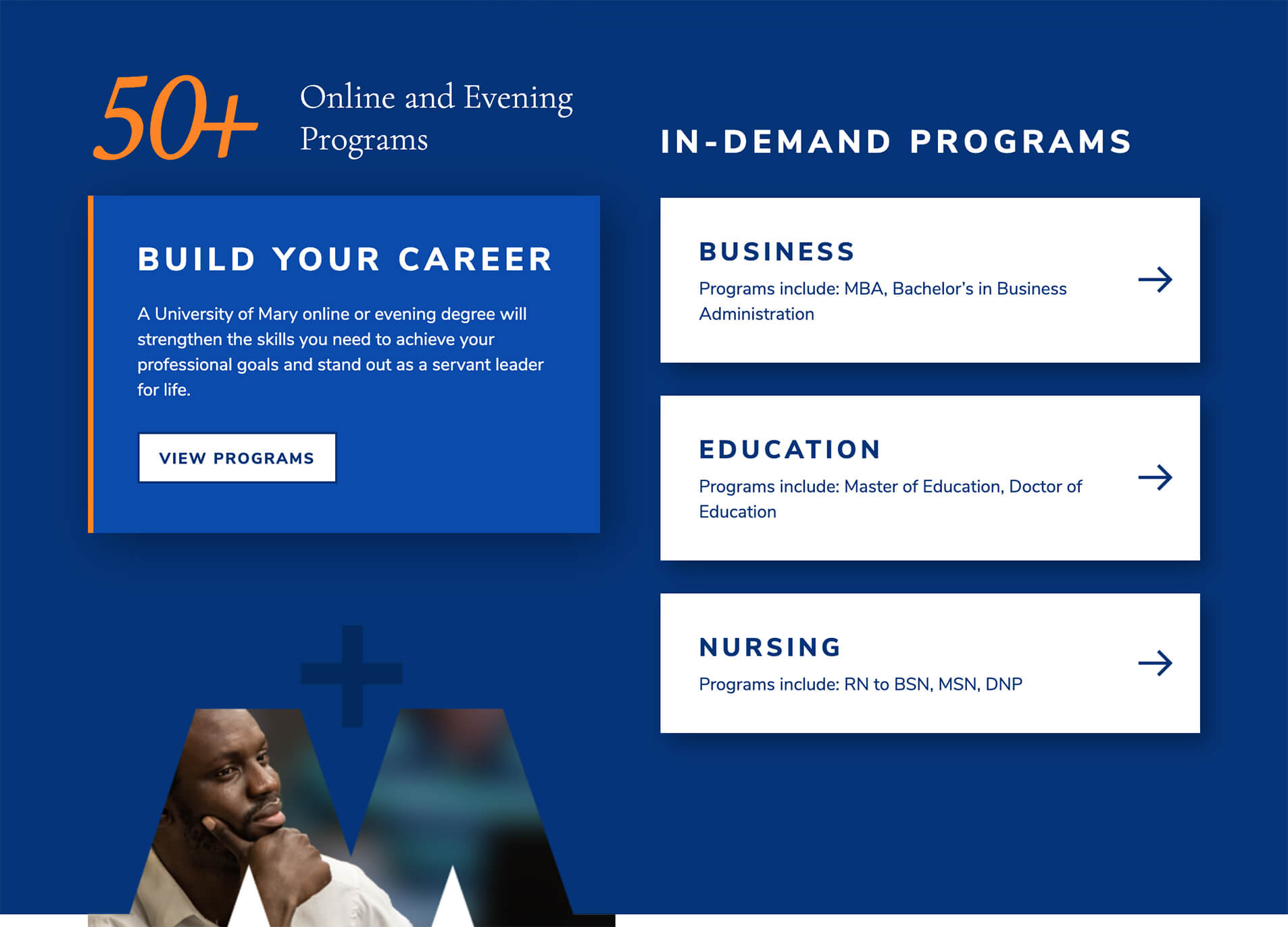 Program options on UMary website