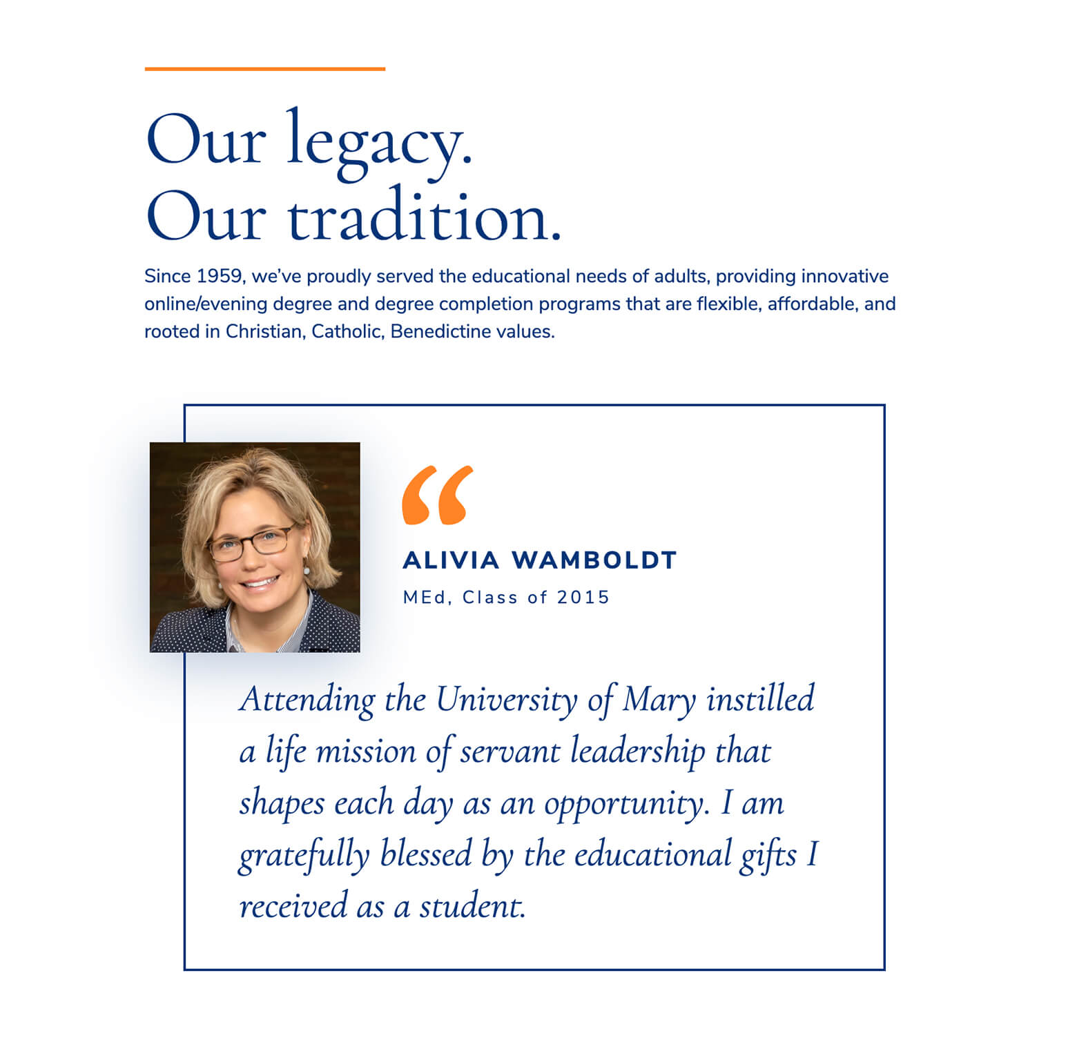 Quote on UMary Website