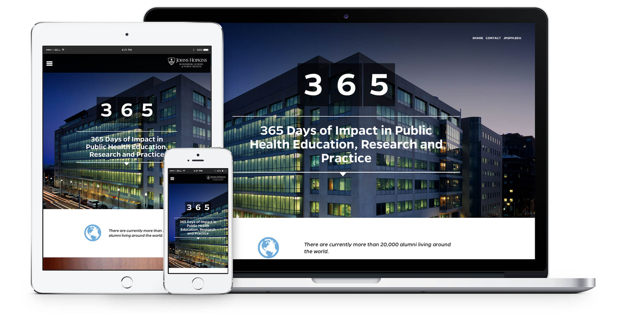 desktop, mobile and tablet view of yearlook homepage