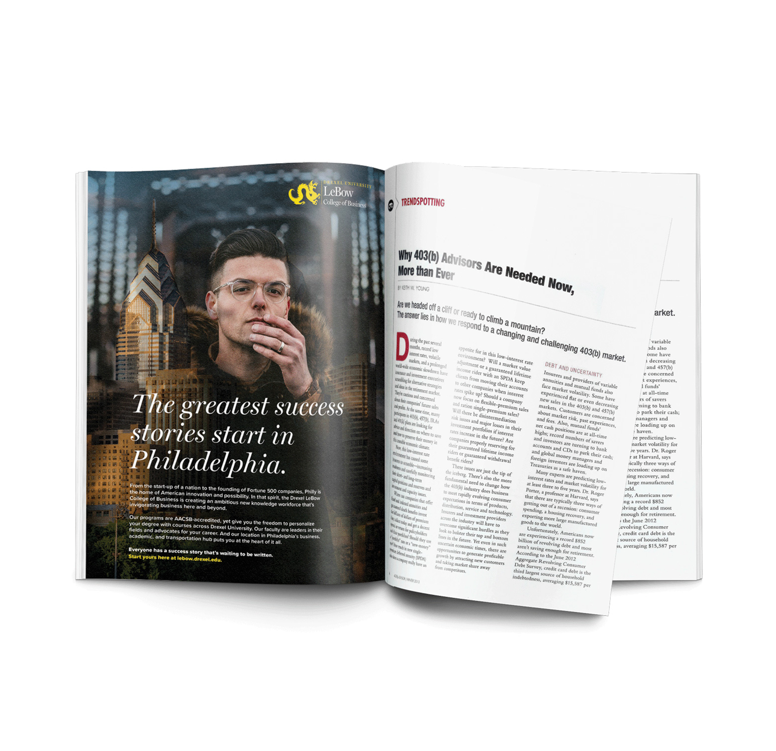 Print ad with male