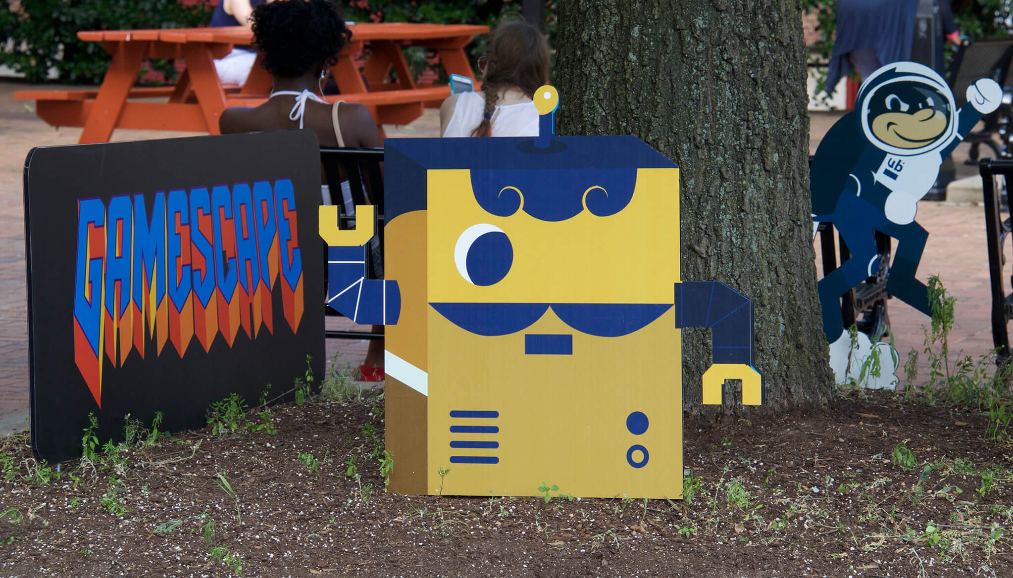 cardboard decorations at event