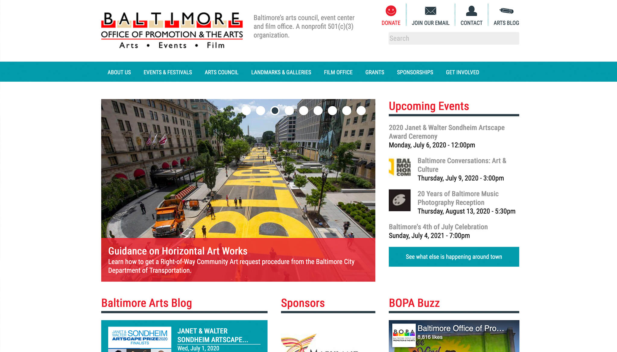 Homepage screenshot on desktop