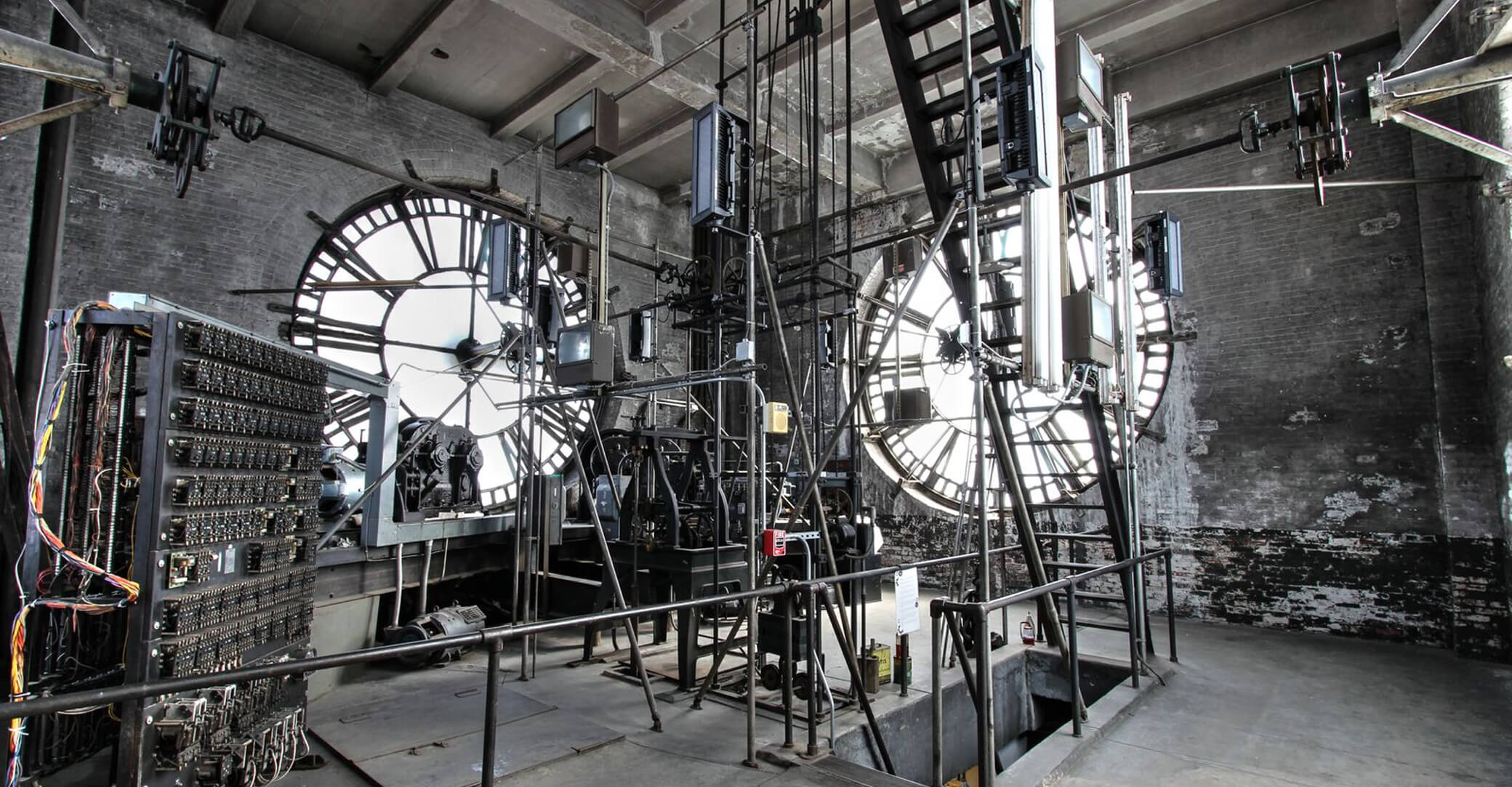 View of the gears inside the tower
