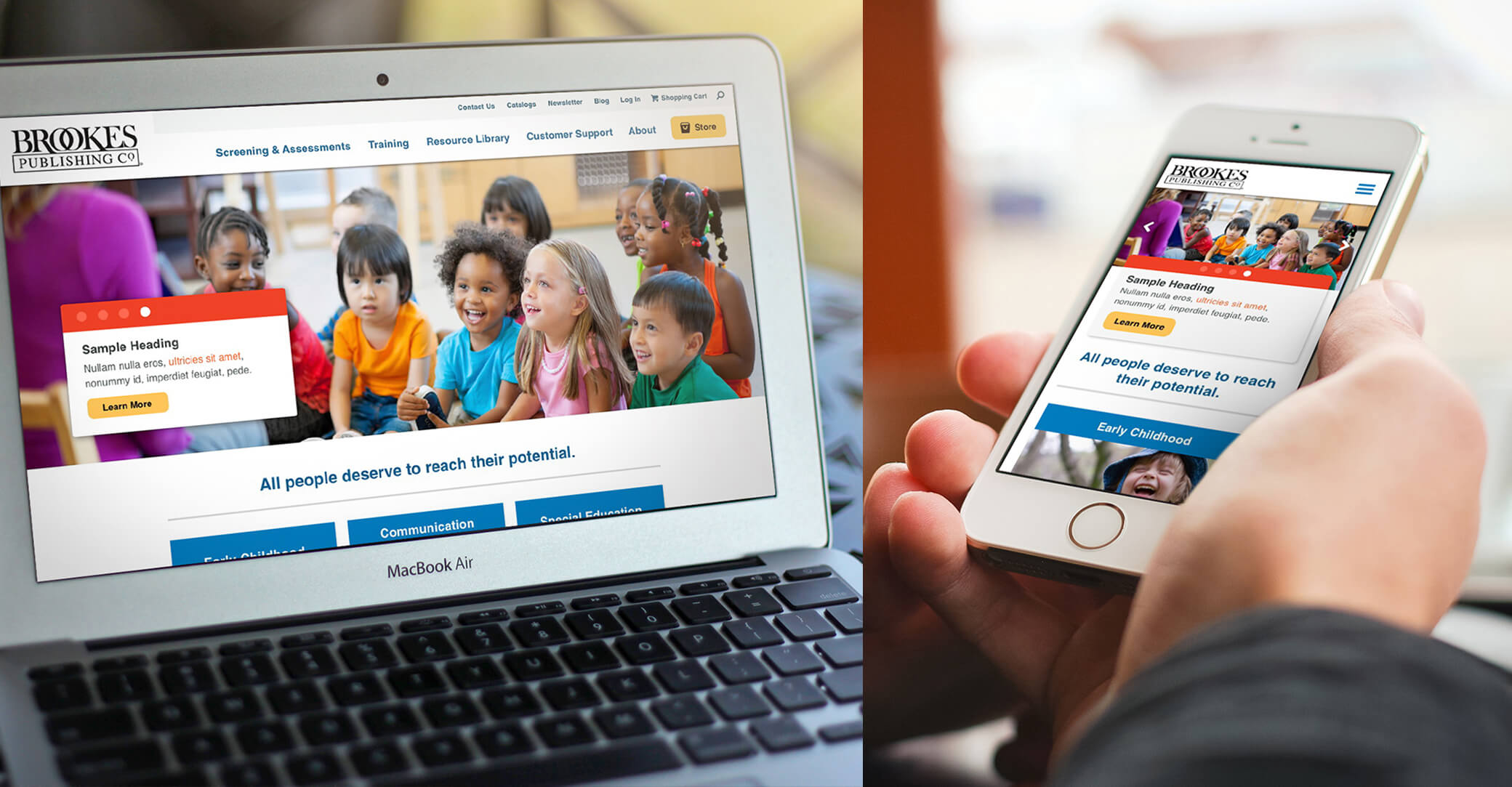 desktop and mobile view of website