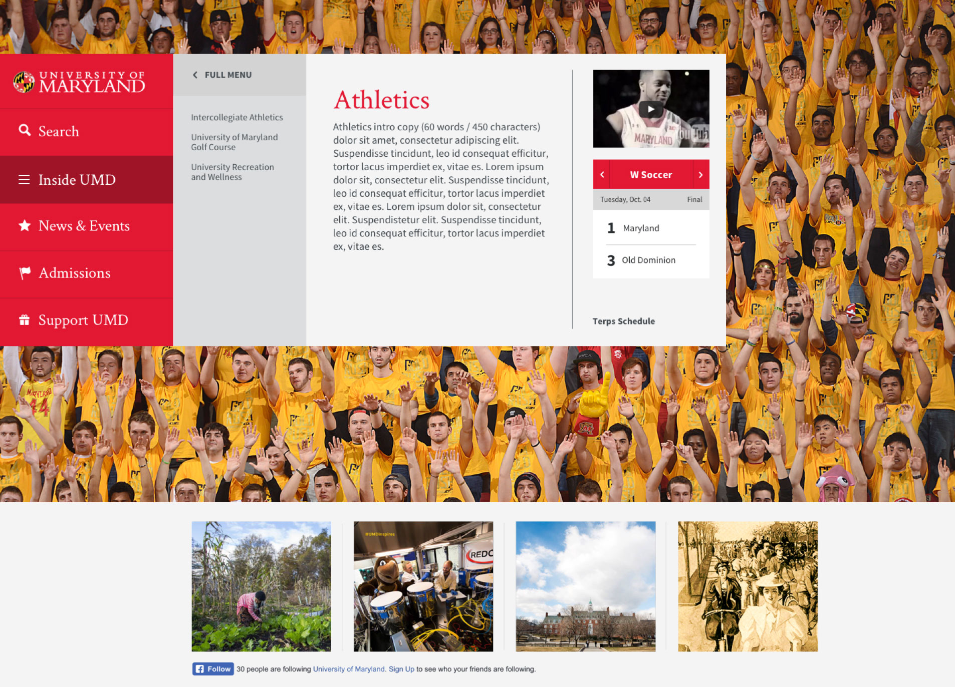 Athletics page
