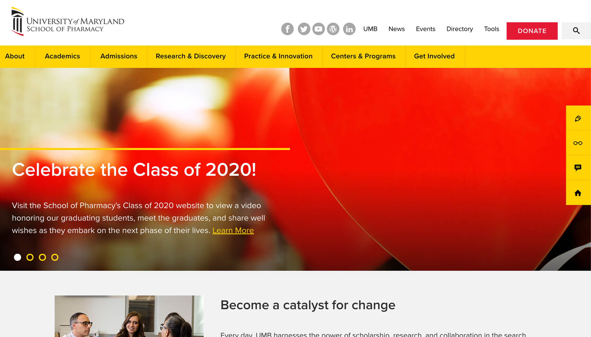 desktop view of homepage