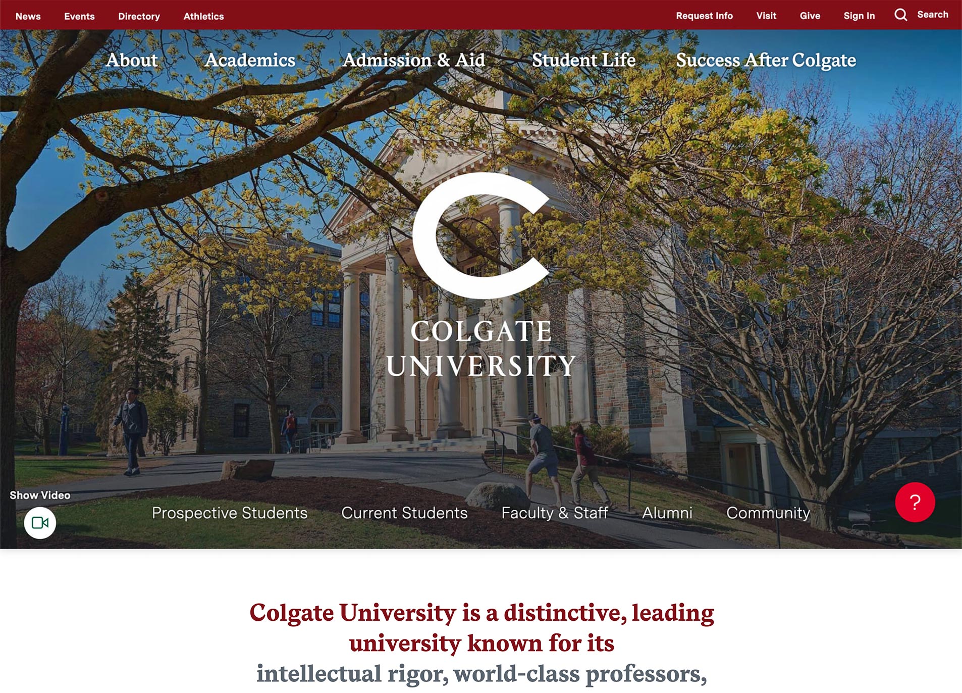 Colgate homepage