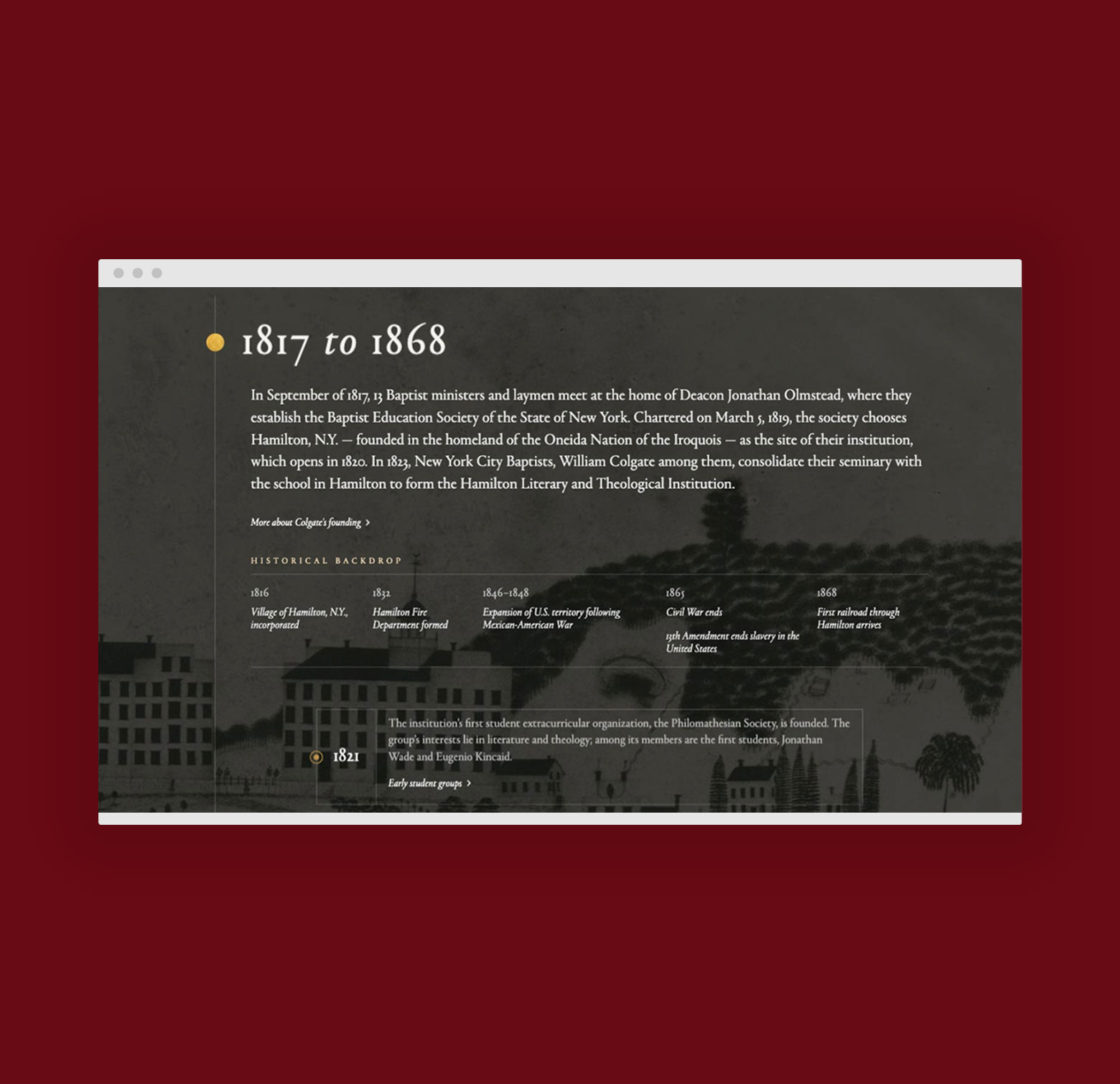 desktop mockup of bicentennial site