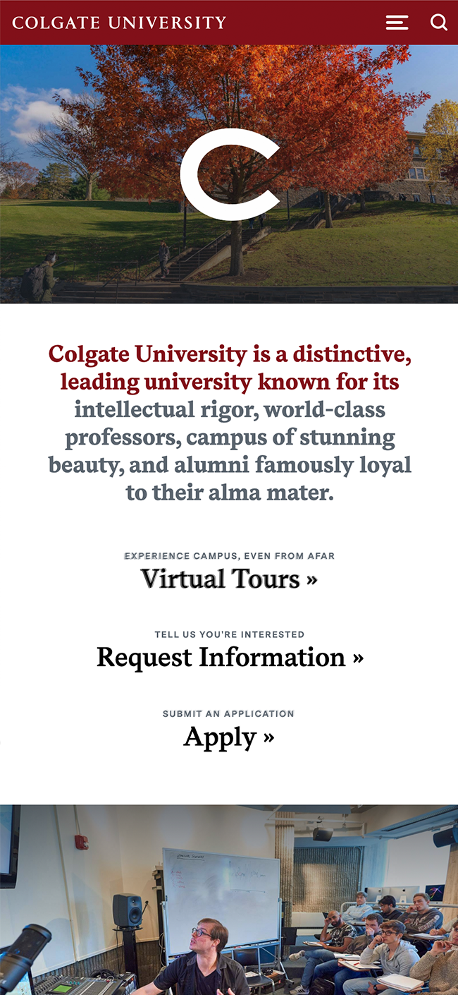 colgate mobile homepage