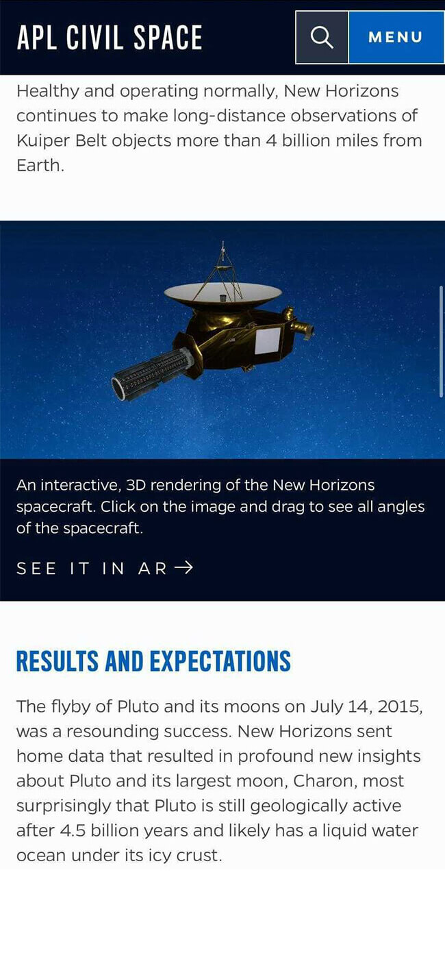 Screen shot of 3D mission craft