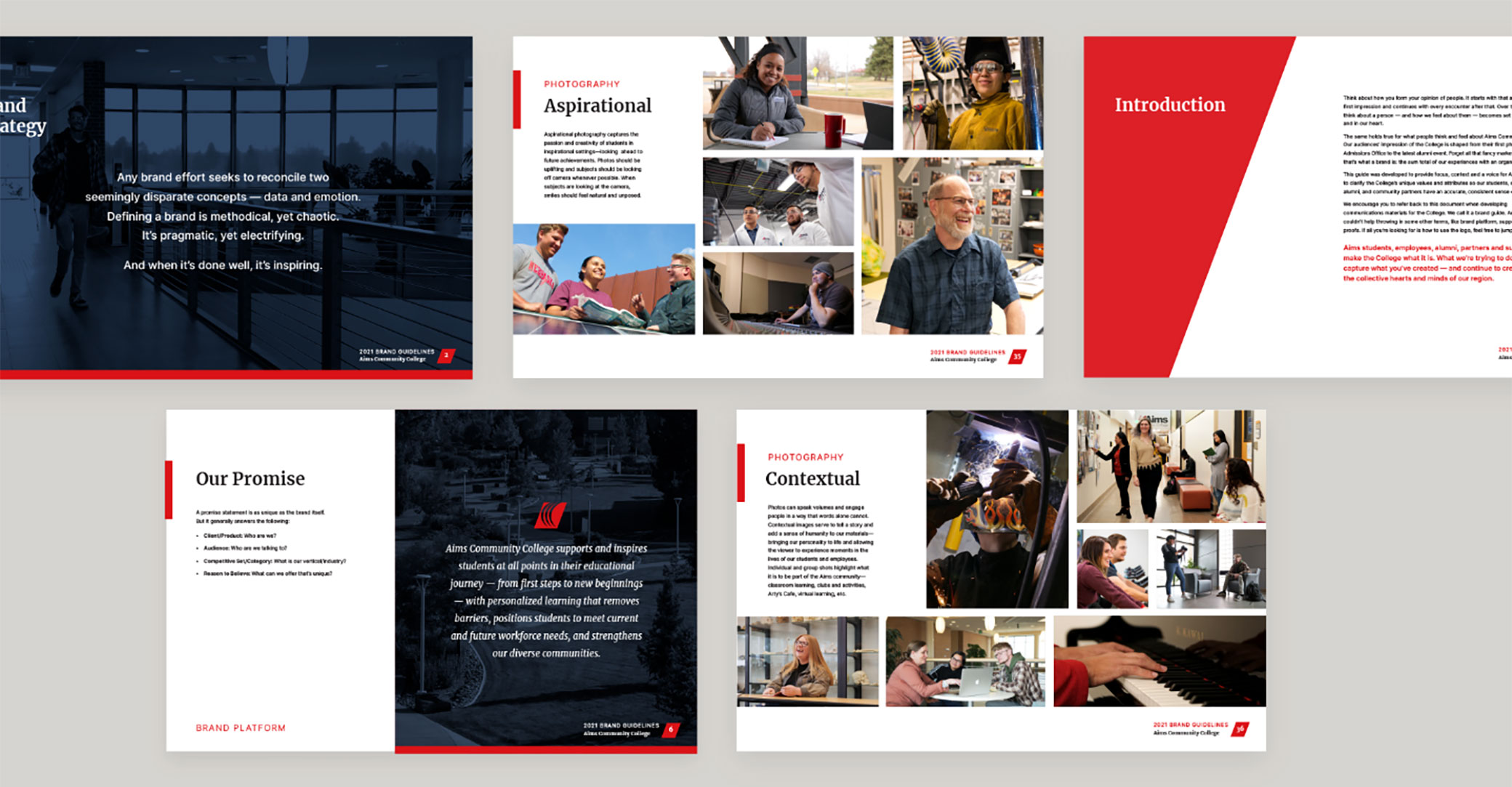flat lay of pages of brand guide