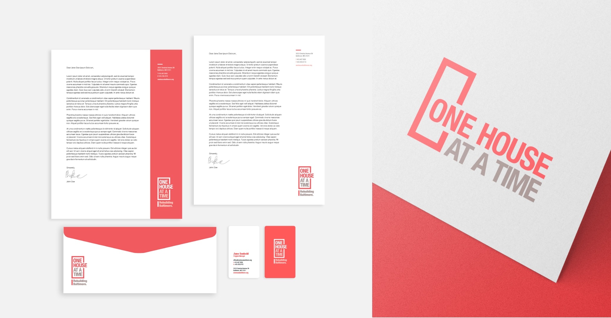 One House at a Time stationery