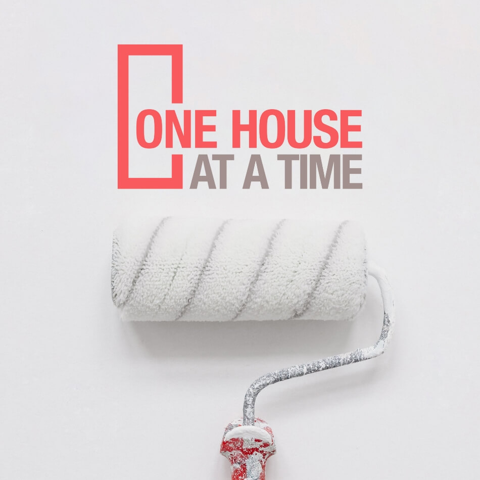 One House Logo with paint roller.